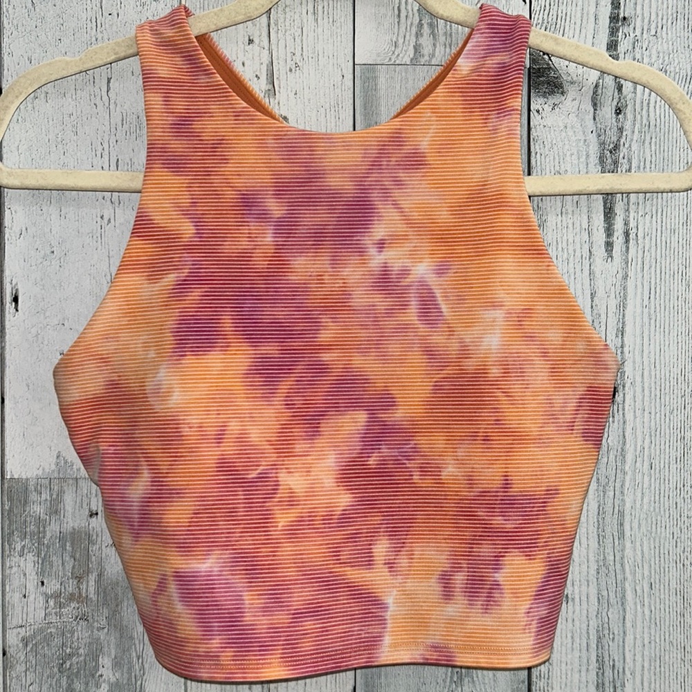 Athleta Orange and Purple Sports Bra
